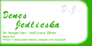 denes jedlicska business card
